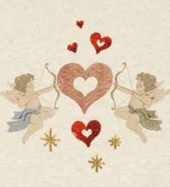 Konges Sløjd Sweatshirt - Loupy Lou - Off White Melange m. Engle