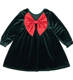 Konges Sløjd Velourkjole - Gia Bow - Pine Grove