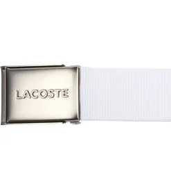 Lacoste Bælte - Woven Strap - Hvid m. Logo