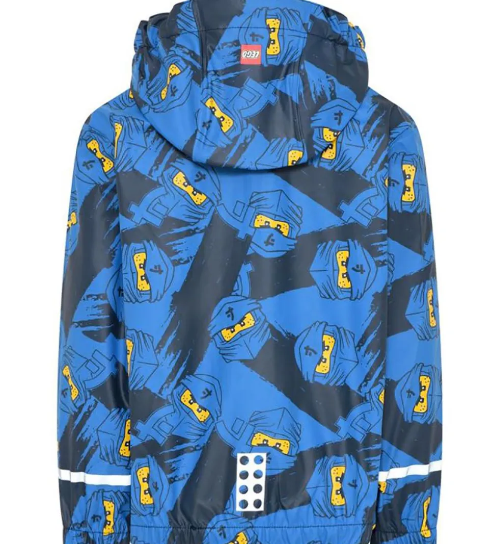 LEGO® Ninjago Regnjakke - PU - Jonathan 103 - Blå m. Ninjaer