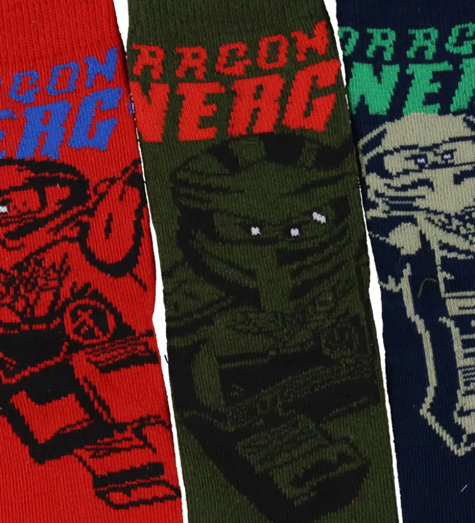 LEGO® Ninjago Strømper - 3-pak - Blå/Grøn/Rød