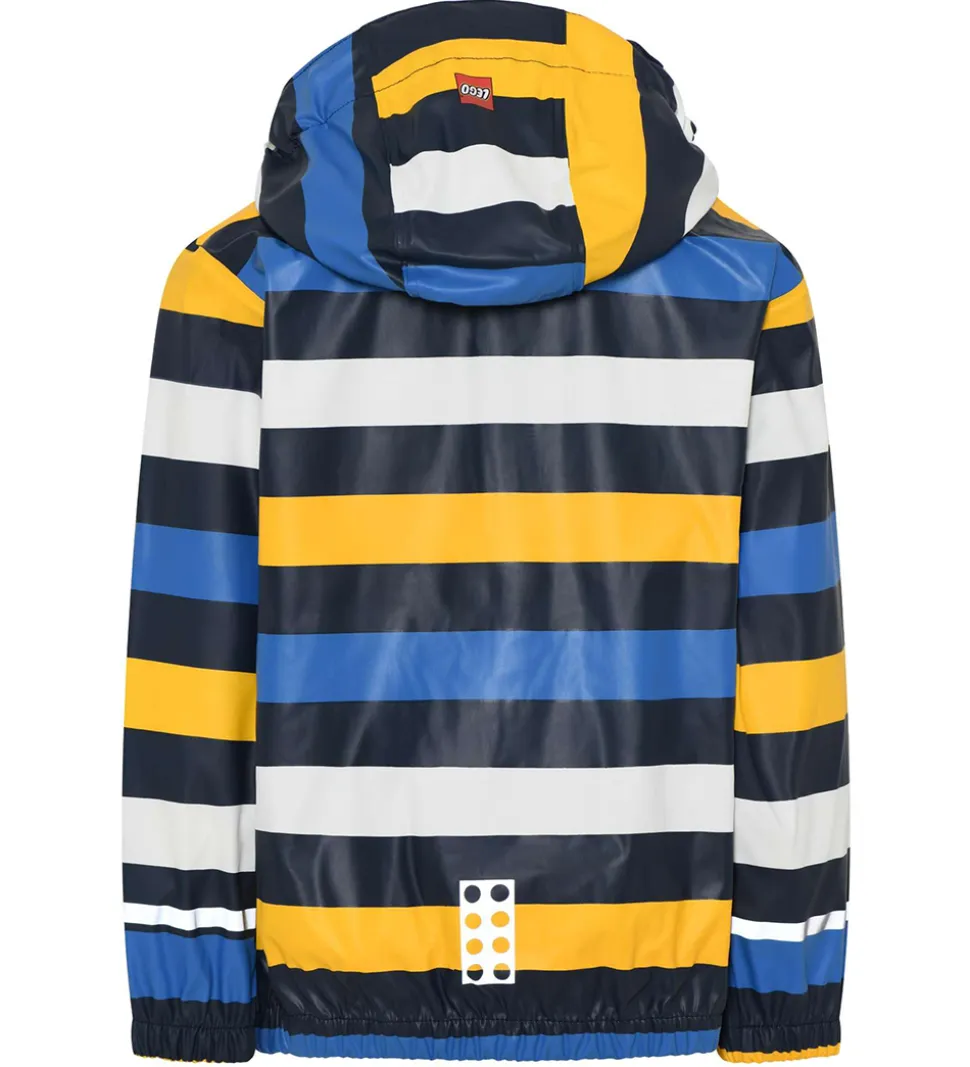 LEGO® Wear Regnjakke - PU - LWJonathan 102 - Blå m. Striber