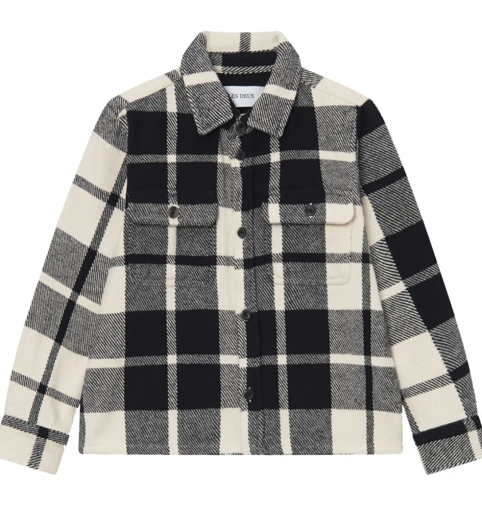 Les Deux Skjorte - Joseph Check - Black/Ivory