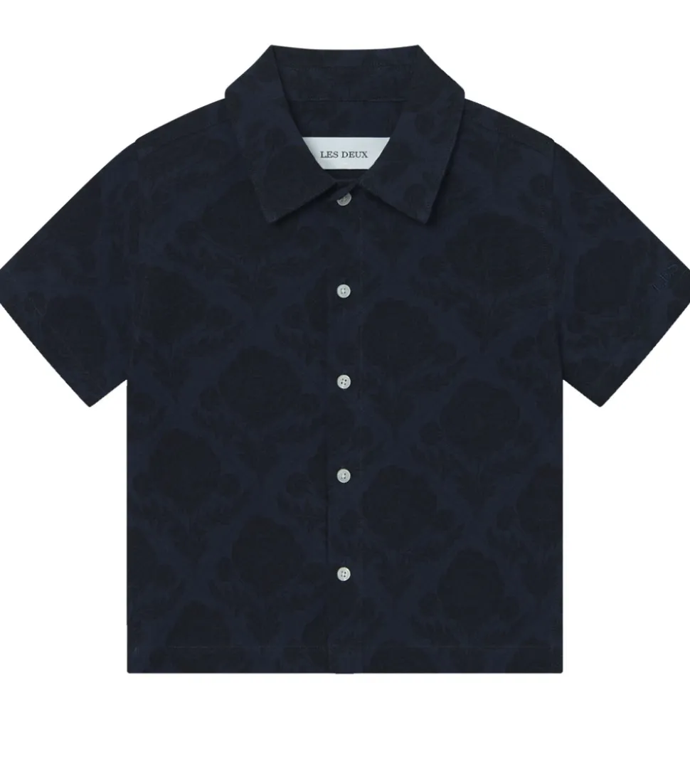 Les Deux Skjorte - Lesley Flower Tile - Navy/Dark Navy