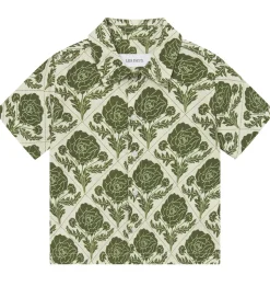 Les Deux Skjorte - Lesley Flower Tile - Vintage Green/Ivory