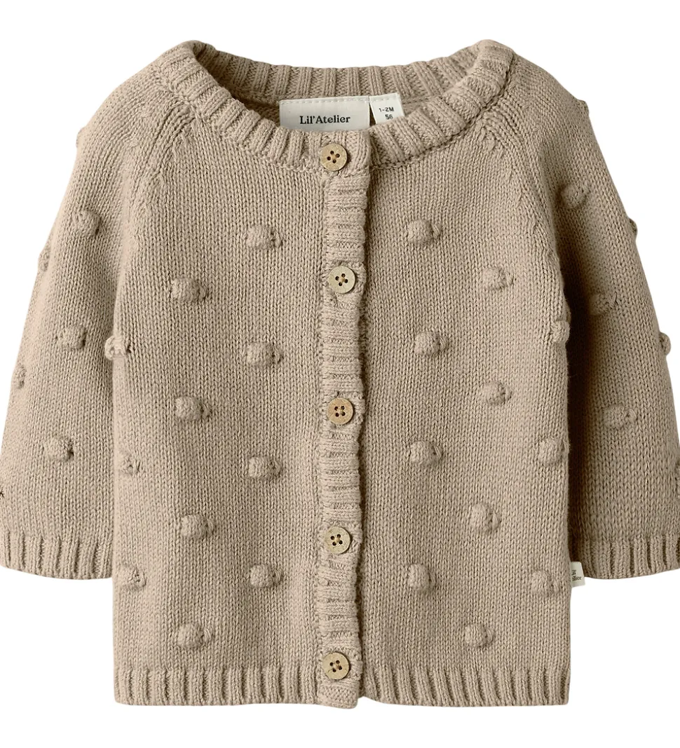 Lil' Atelier Cardigan - Strik - NbfEmlen - Oxford Tan