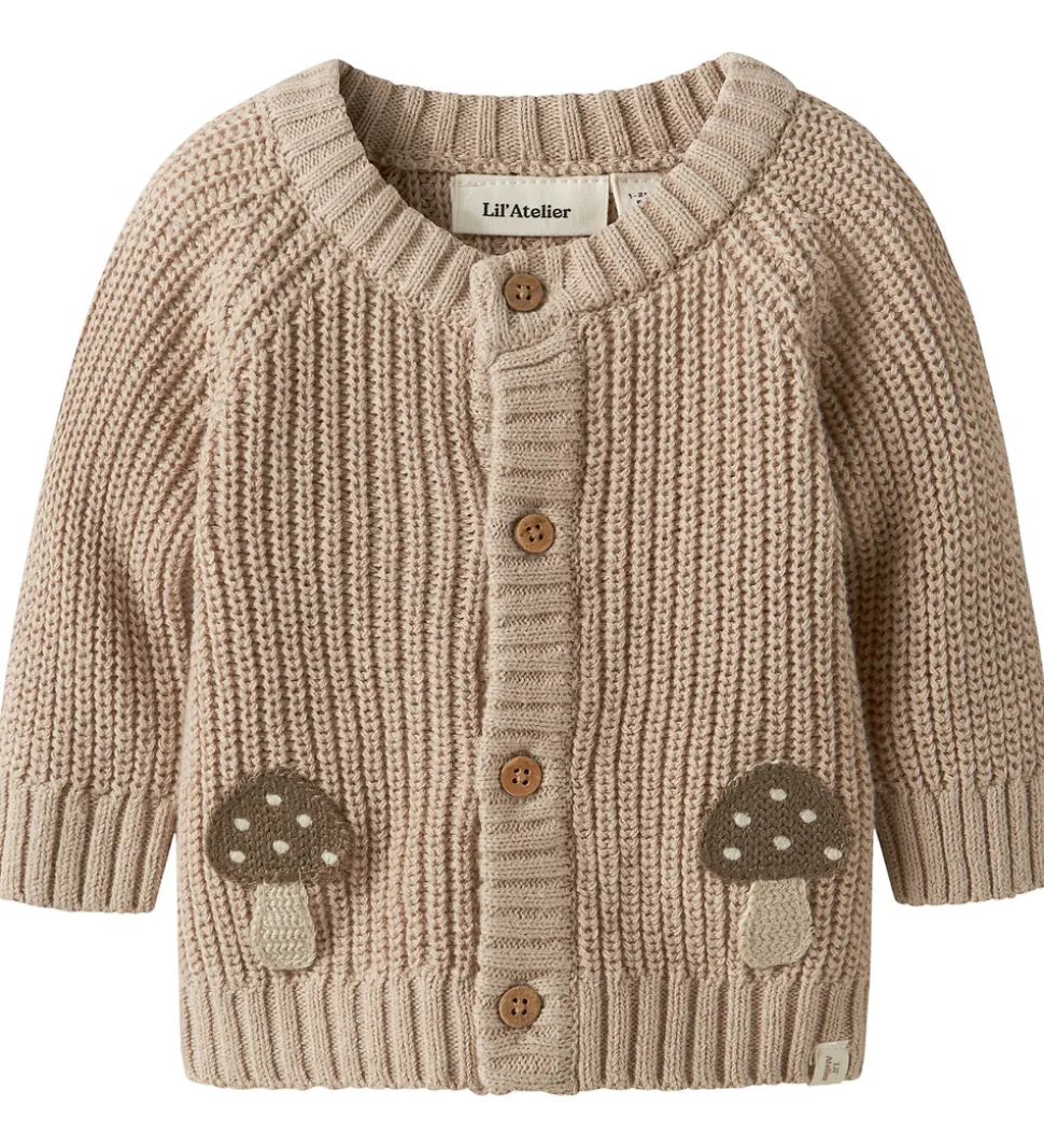 Lil Atelier Cardigan - Strik - NbmEmlen - Oxford Tan m. Svampe