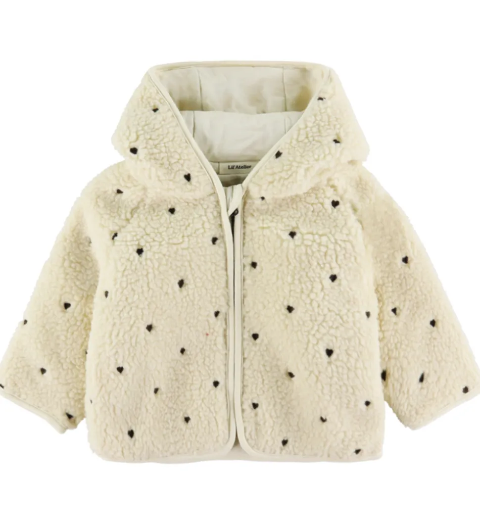 Lil' Atelier Fleecejakke - Loose - NbnNalo - Turtledove/Hearts E