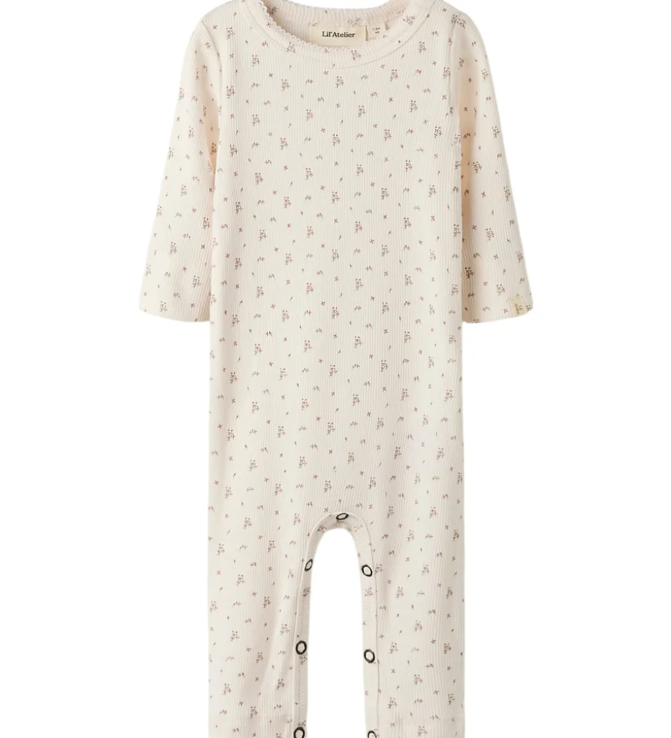 Lil Atelier Natdragt - Rib - NbfGago - Almost Mauve/Flowers