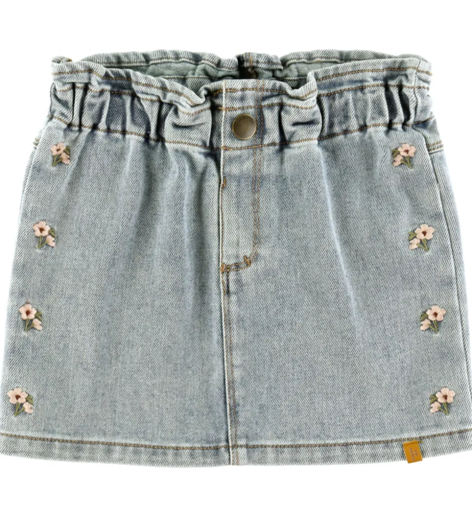 Lil Atelier Nederdel - NmfDarlee - Medium Blue Denim/Flower Emb