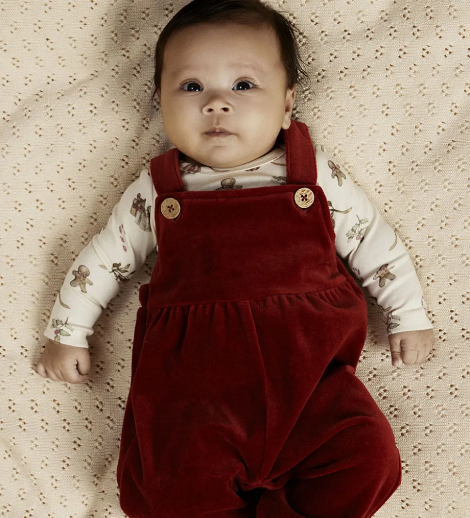 Lil' Atelier Smækbukser - Velour - NbfSaga - Red Dahlia