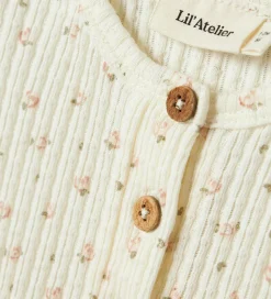 Lil' Atelier Sommerdragt - Rib - NbfHulla - Coconut Milk m. Blom