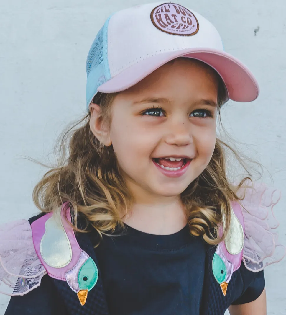 Lil' Boo Copenhagen Kasket - Trucker - Pink/Turquoise
