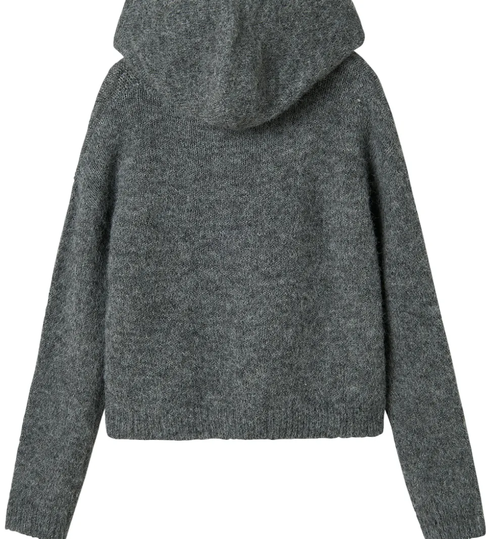 LMTD Hættetrøje - Strik - NlfNulo - Dark Grey Melange