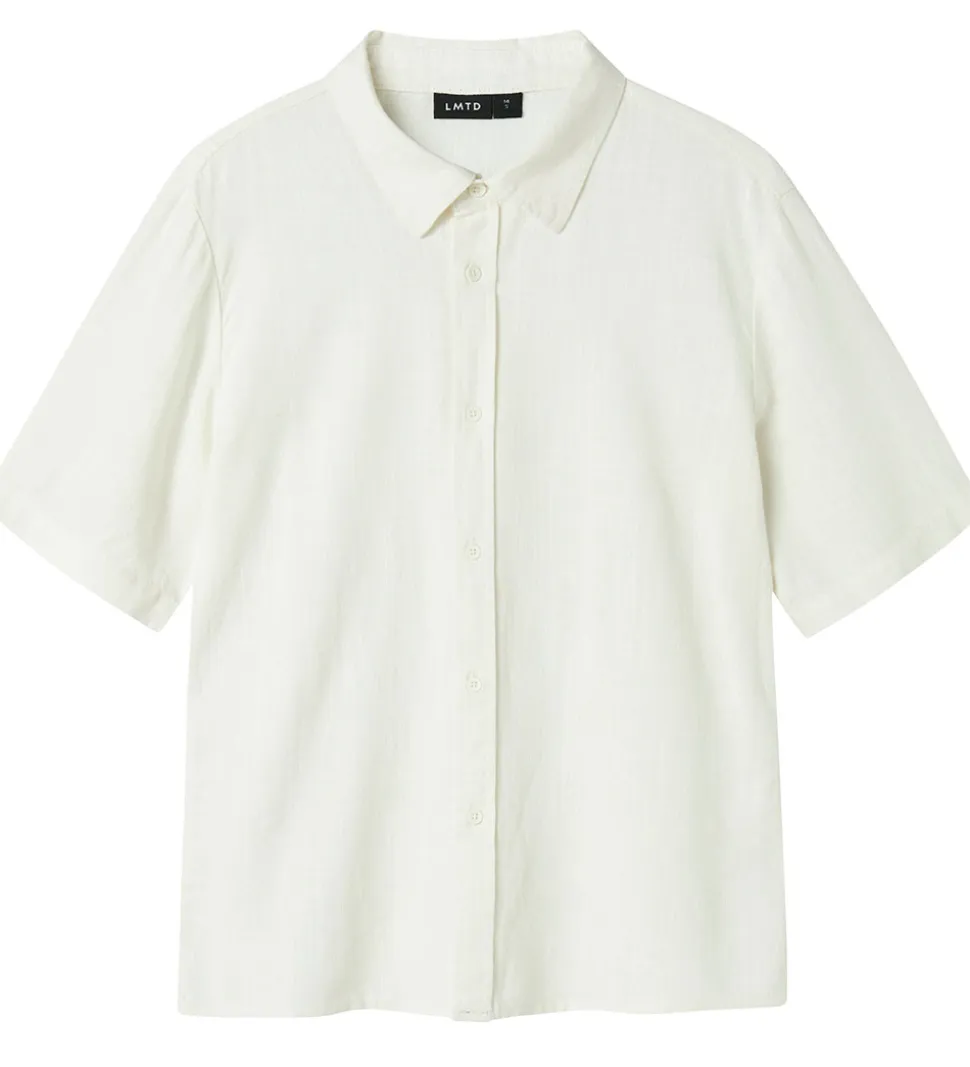 LMTD Skjorte - NlnFinen - Viskose/Hør - White Alssum