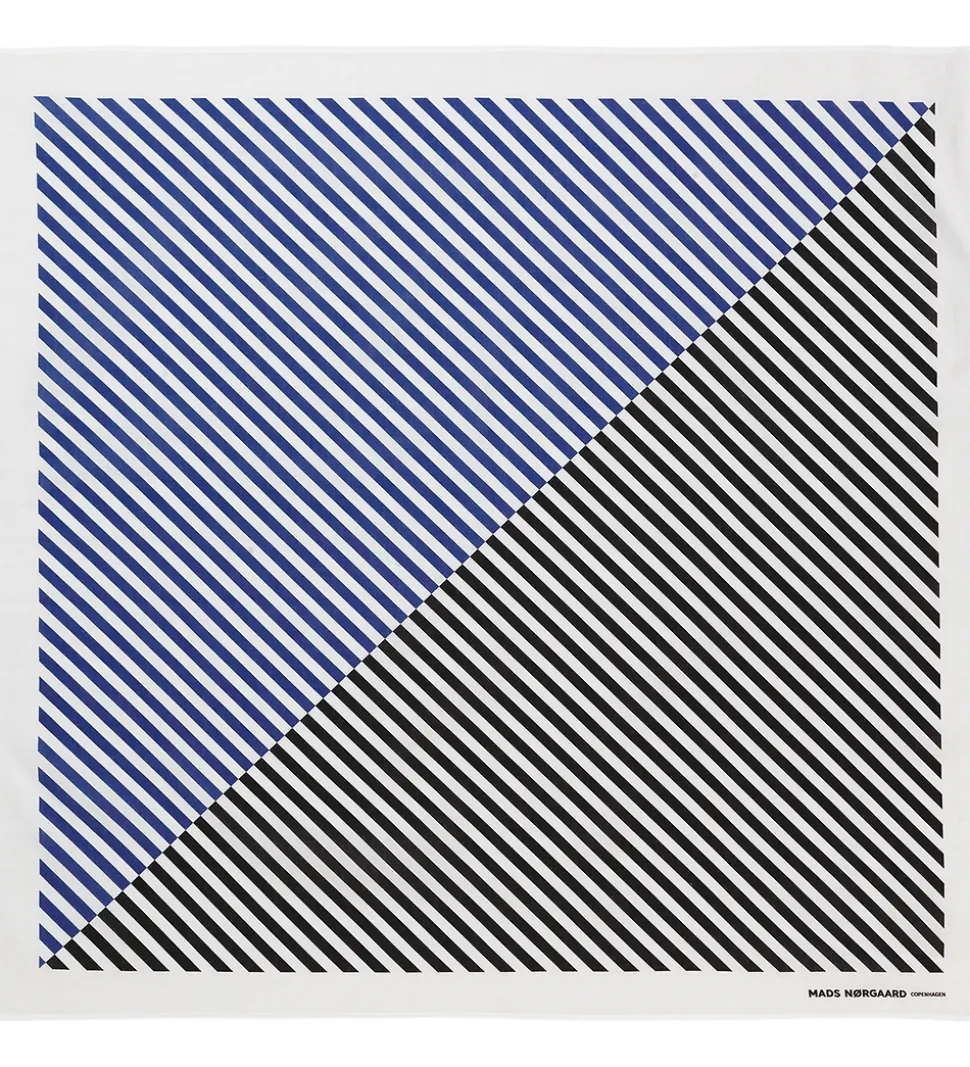 Mads Nørgaard Tørklæde - 55x55cm - Bluing/Jet Black Stribet