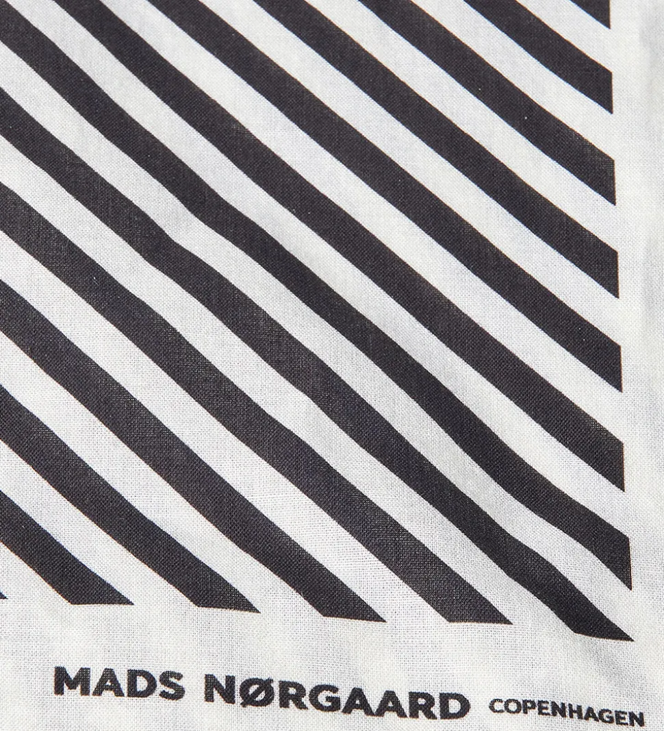 Mads Nørgaard Tørklæde - 55x55cm - Bluing/Jet Black Stribet