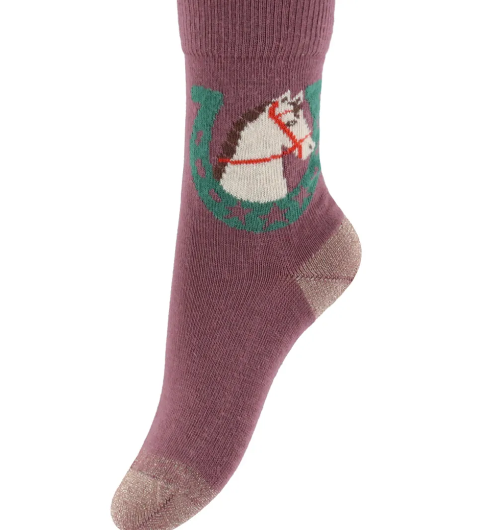 Melton Strømper - Grape Shake m. Hest