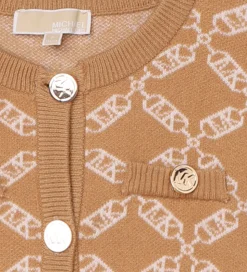 Michael Kors Cardigan - Cropped - Strik - Dark Stone/Hvid m. Møn