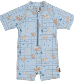 Mikk-Line Badeheldragt - UV50+ - Faded Denim m. Tern/Print