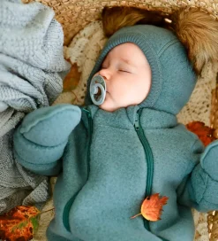 Mikk-Line Elefanthue - Uld - 1-lags - Balsam Green m. Kvaste