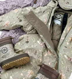 Mikk-Line Flyverdragt - AOP Floral - Cloud Gray