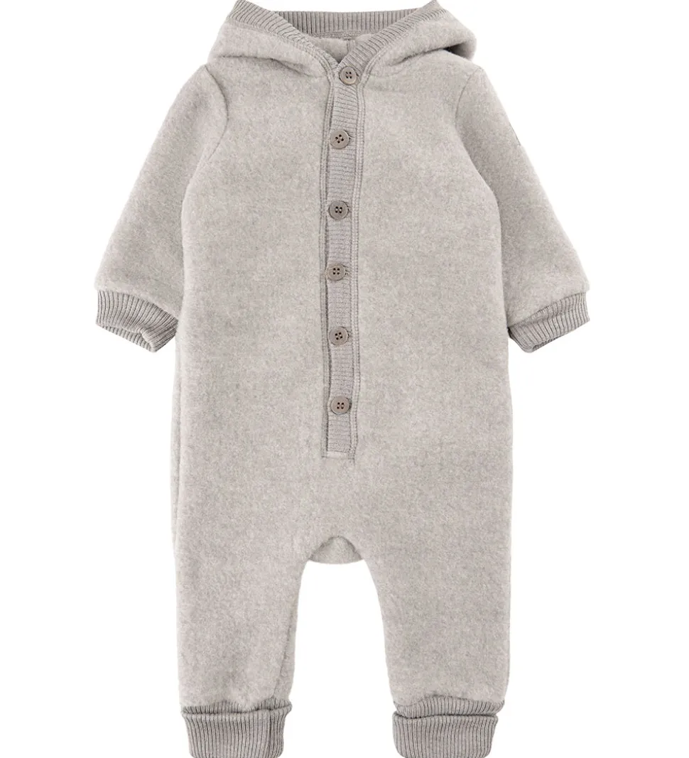 Mikk-Line Køredragt m. Hætte - Uld - Melange Offwhite