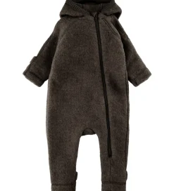 Mikk-Line Køredragt m. Hætte - Uld - Dark Brown Melange