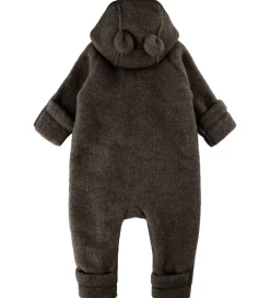 Mikk-Line Køredragt m. Hætte - Uld - Dark Brown Melange