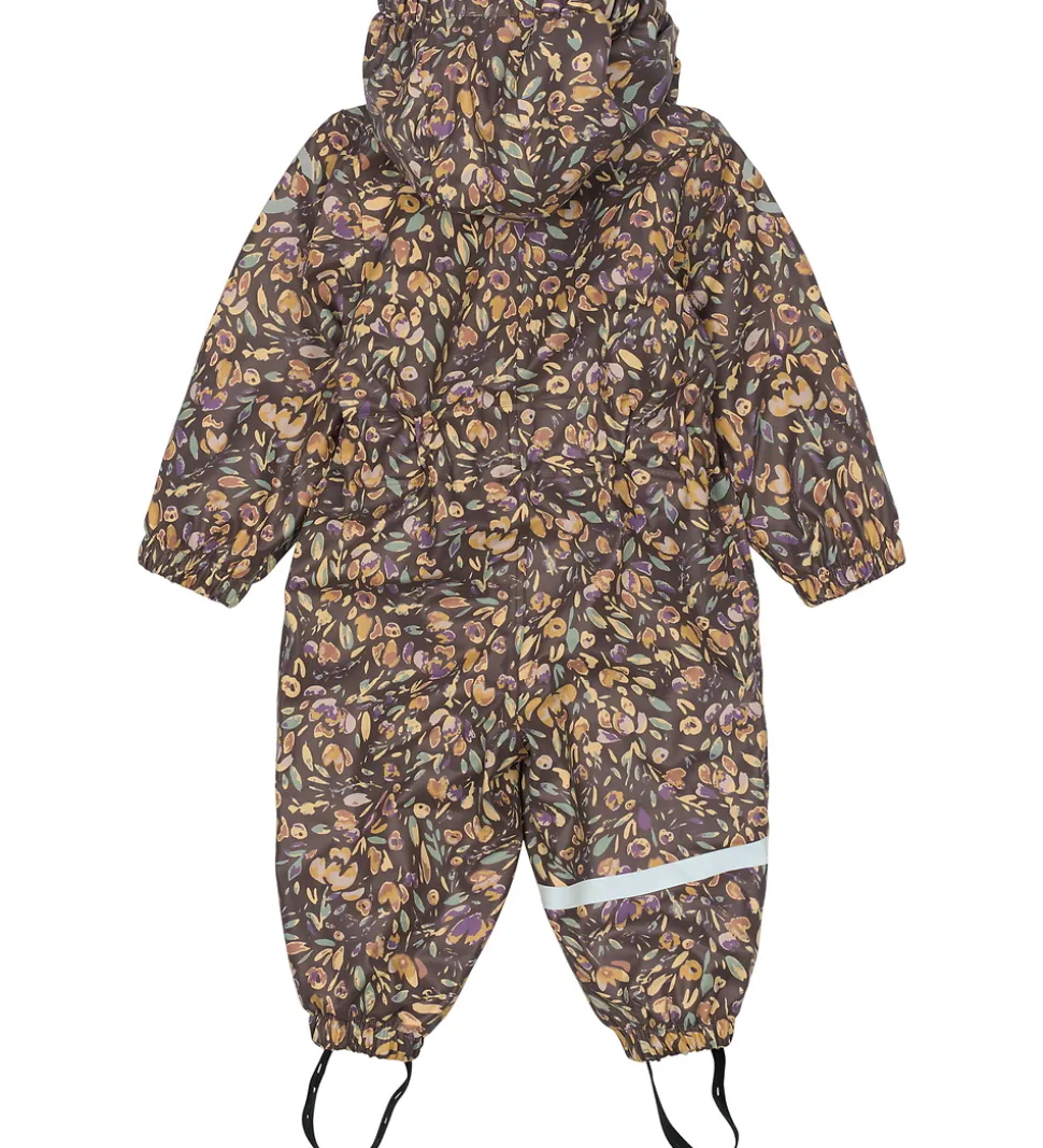 Mikk-Line Regndragt m. For - PU - Raisin m. Blomster