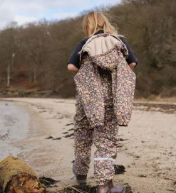 Mikk-Line Regndragt m. For - PU - Raisin m. Blomster