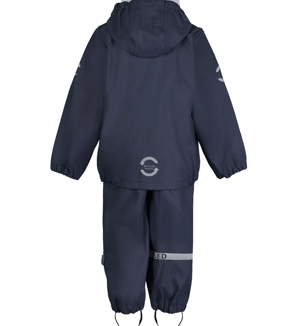 Mikk-Line Regntøj m. Seler - PU - Recycled - Blue Nights