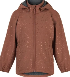 Mikk-Line Softshelljakke m. Fleece - Recycled - Russet m. Prikke