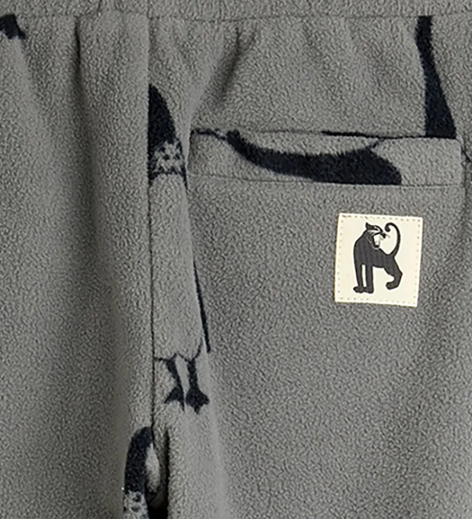 Mini Rodini Fleecebukser - Penguin - Grå