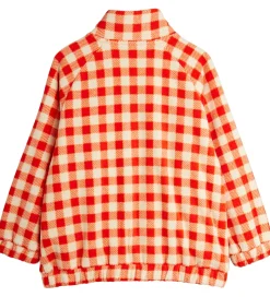 Mini Rodini Fleecejakke - Gingham - Rød/Hvidternet