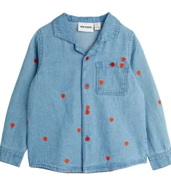 Mini Rodini Skjorte - Denim - Blå m. Hjerter