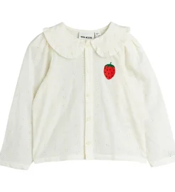 Mini Rodini Skjorte - Strawberry Schiffli - Hvid
