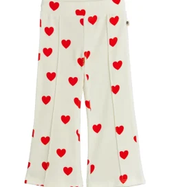 Mini Rodini Velourbukser - Hearts - Hvid
