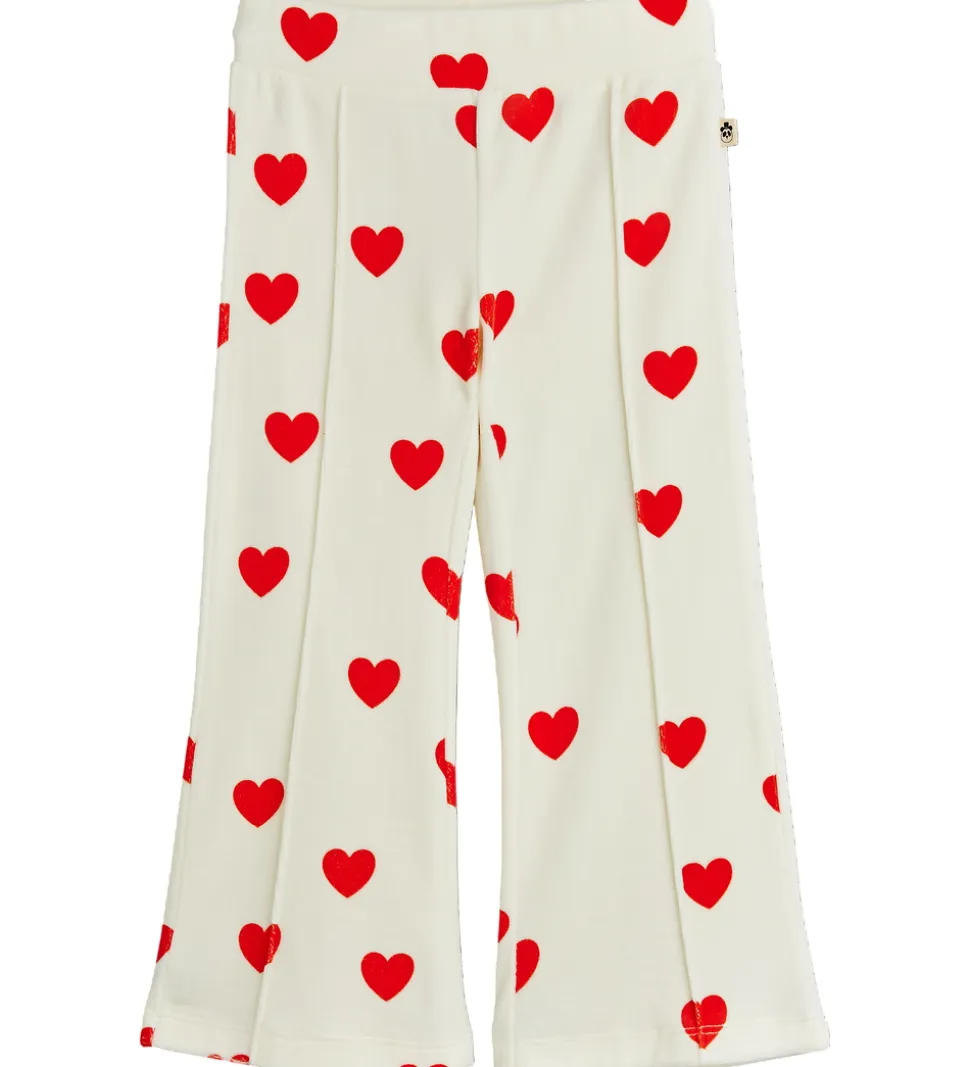 Mini Rodini Velourbukser - Hearts - Hvid