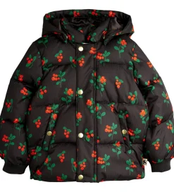 Mini Rodini Vinterjakke - Lingonberries Hooded Puffer - Sort
