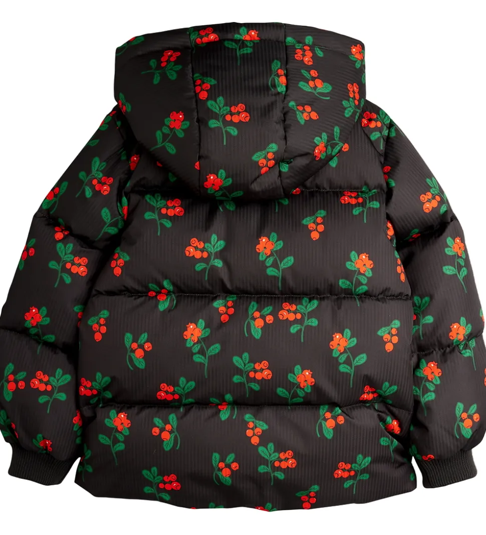 Mini Rodini Vinterjakke - Lingonberries Hooded Puffer - Sort