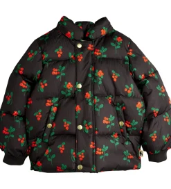 Mini Rodini Vinterjakke - Lingonberries Hooded Puffer - Sort