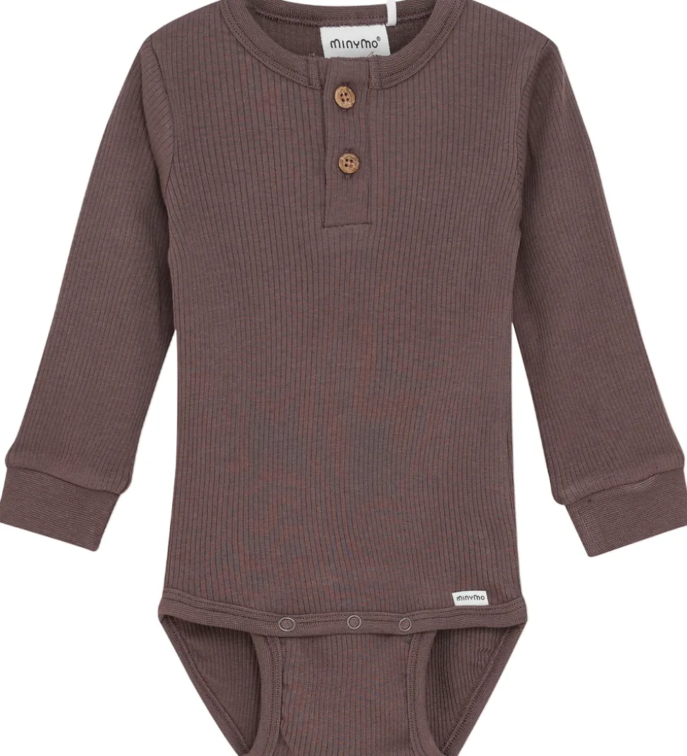 Minymo Body l/æ - Rib - Modal/Bomuld - Chocolate Chip