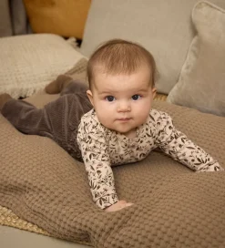 Minymo Body l/æ - Sweat - Smoke Gray m. Blomster