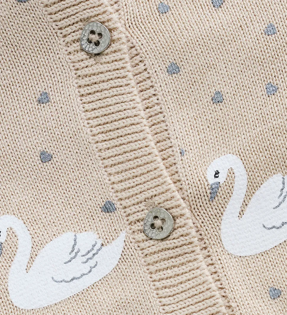 Minymo Cardigan - Strik - AOP - Smoke Gray