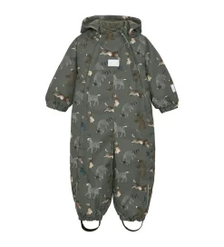 Minymo Flyverdragt - Dark Gull Grey m. Print