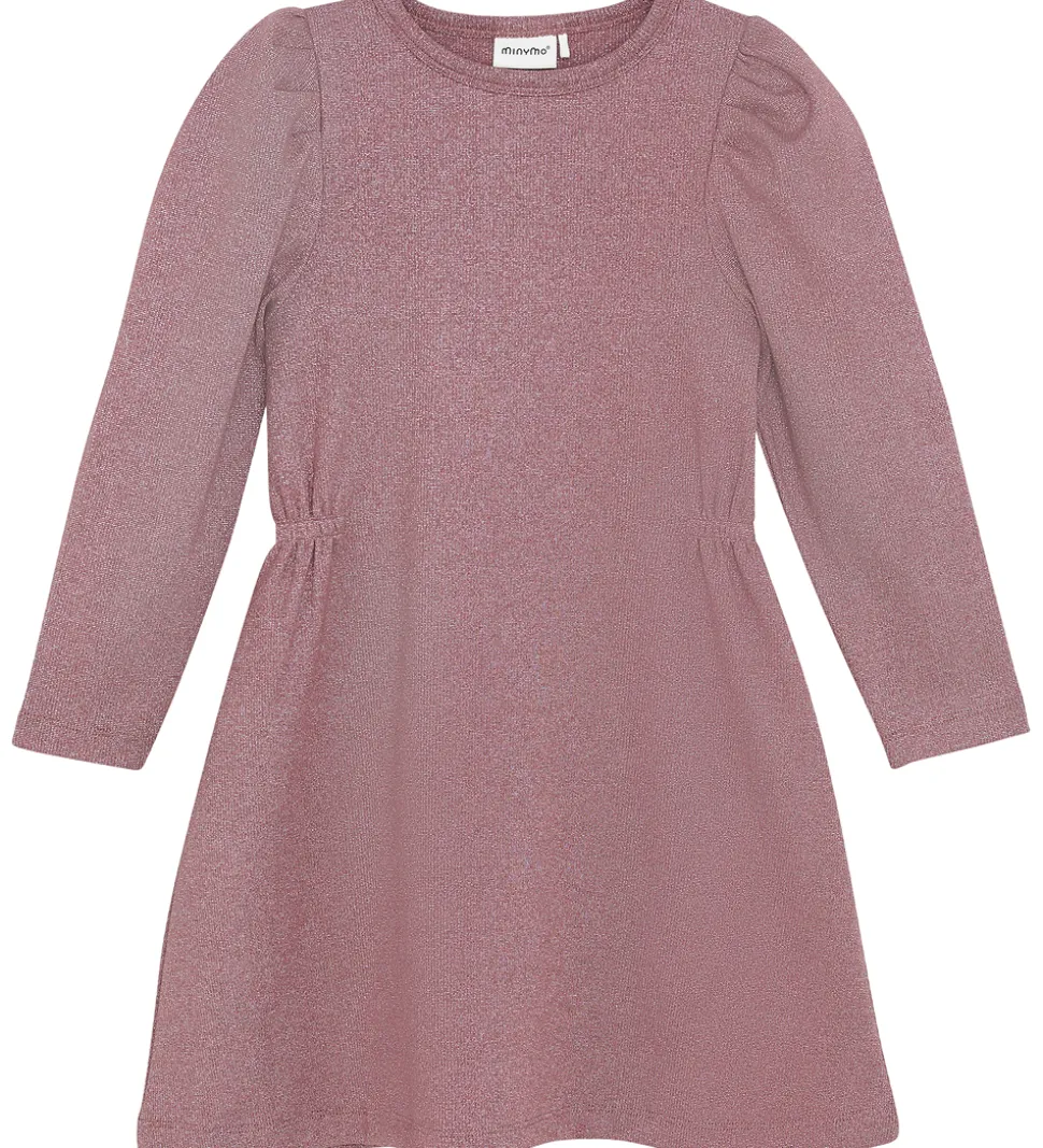 Minymo Kjole - Glitter - Rib - Rose Brown