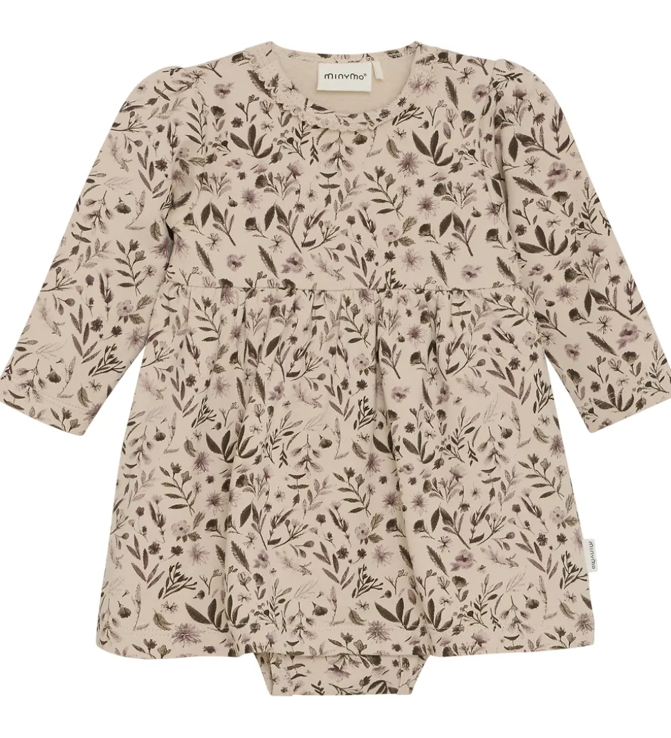 Minymo Kjolebody l/æ - AOP - Smoke Gray