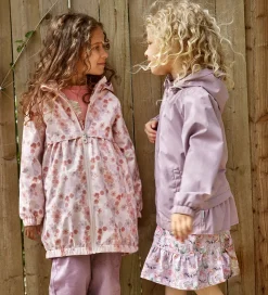 Minymo Regnjakke - PE - Peach Whip m. Blomster