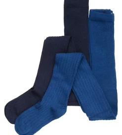 Minymo Strømpebukser - 2-pak - Rib - Noos - Total Eclipse